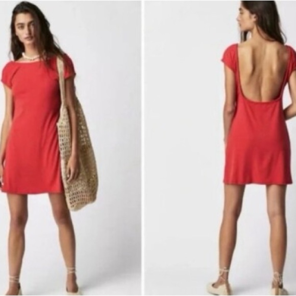 FreePeople Red Backless Dress